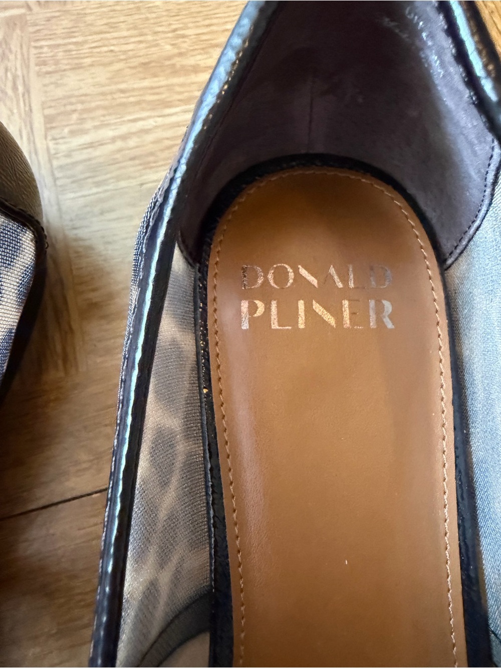 Donald J. Pliner Ditzy Leopard Print Mary Jane Flats with Black Trim - Picture 3 of 11